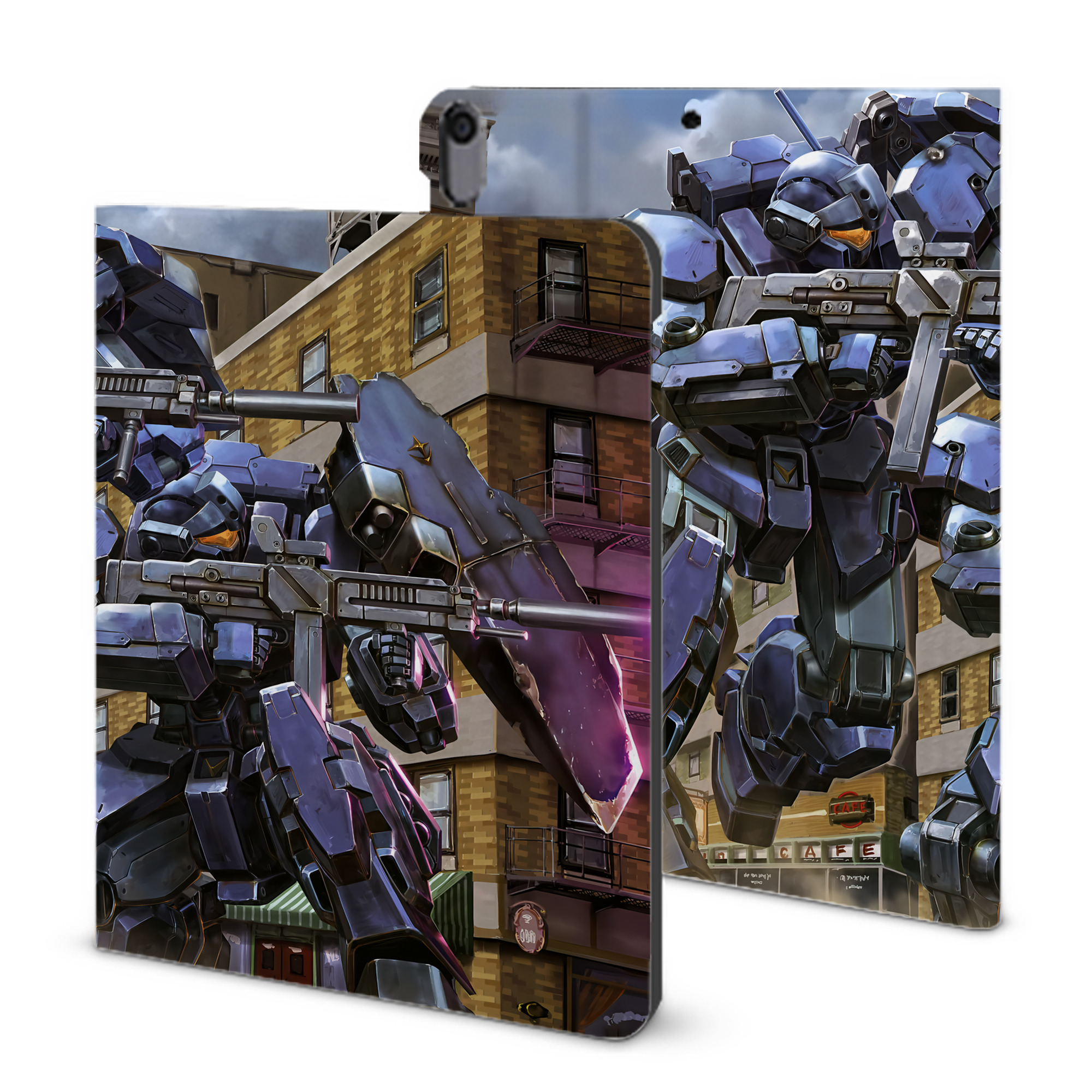 （画像用） 機動戦士ガンダム Mobile Suit Gundam IPad ケース ブック型 PUレザー TPU 耐衝撃 軽量 薄型 ペン収納なし 全面保護 IPad 各モデル対応